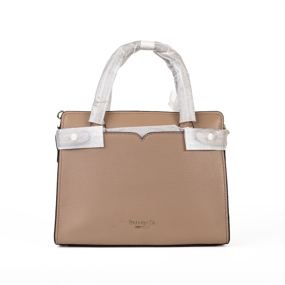 Kate Spade Classic Medium Satchel PXR00022  Raw Pecan Pebbled Leather NWT